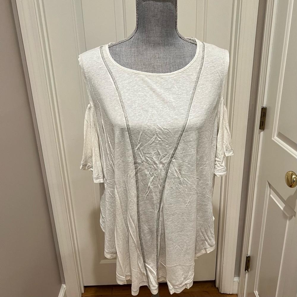 We The Free Asymmetrical Cream Tunic Blouse